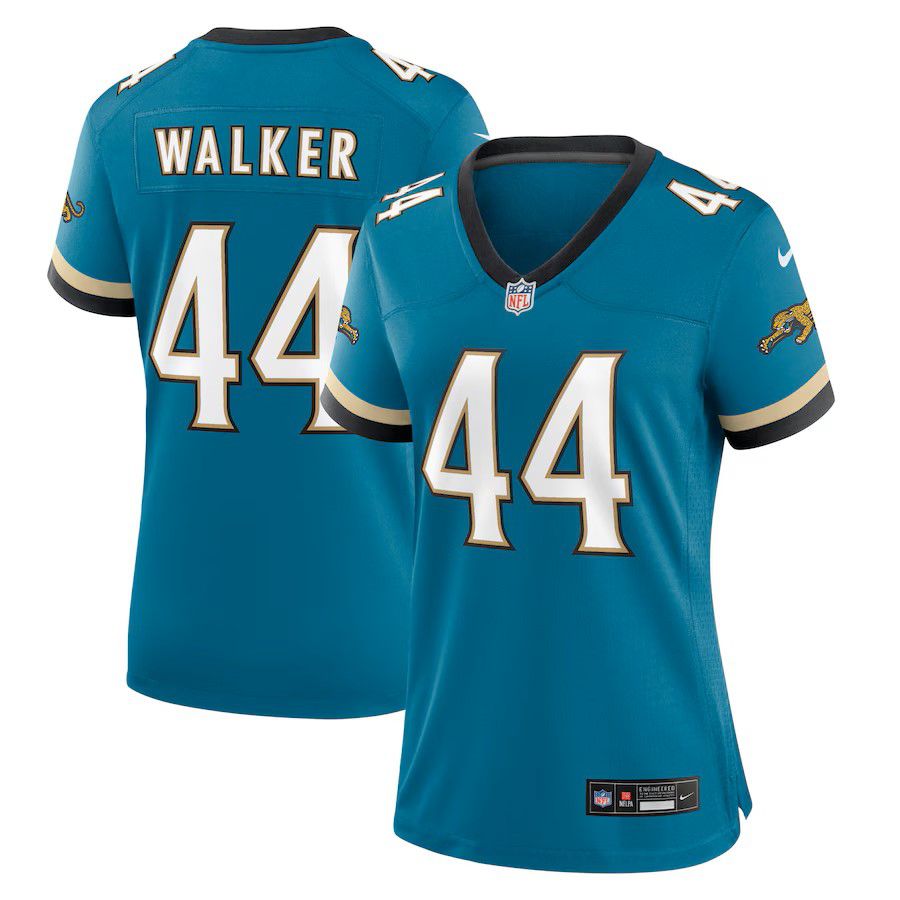 Women Jacksonville Jaguars #44 Travon Walker Green Nike Throwback Game NFL Jersey->women nfl jersey->Women Jersey